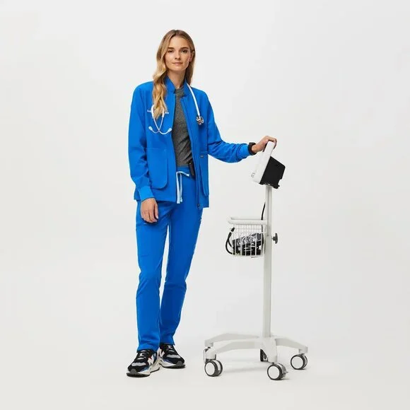 Figs Sebina Scrub Jacket in Royal Blue, Size Large - Picture 2 of 9